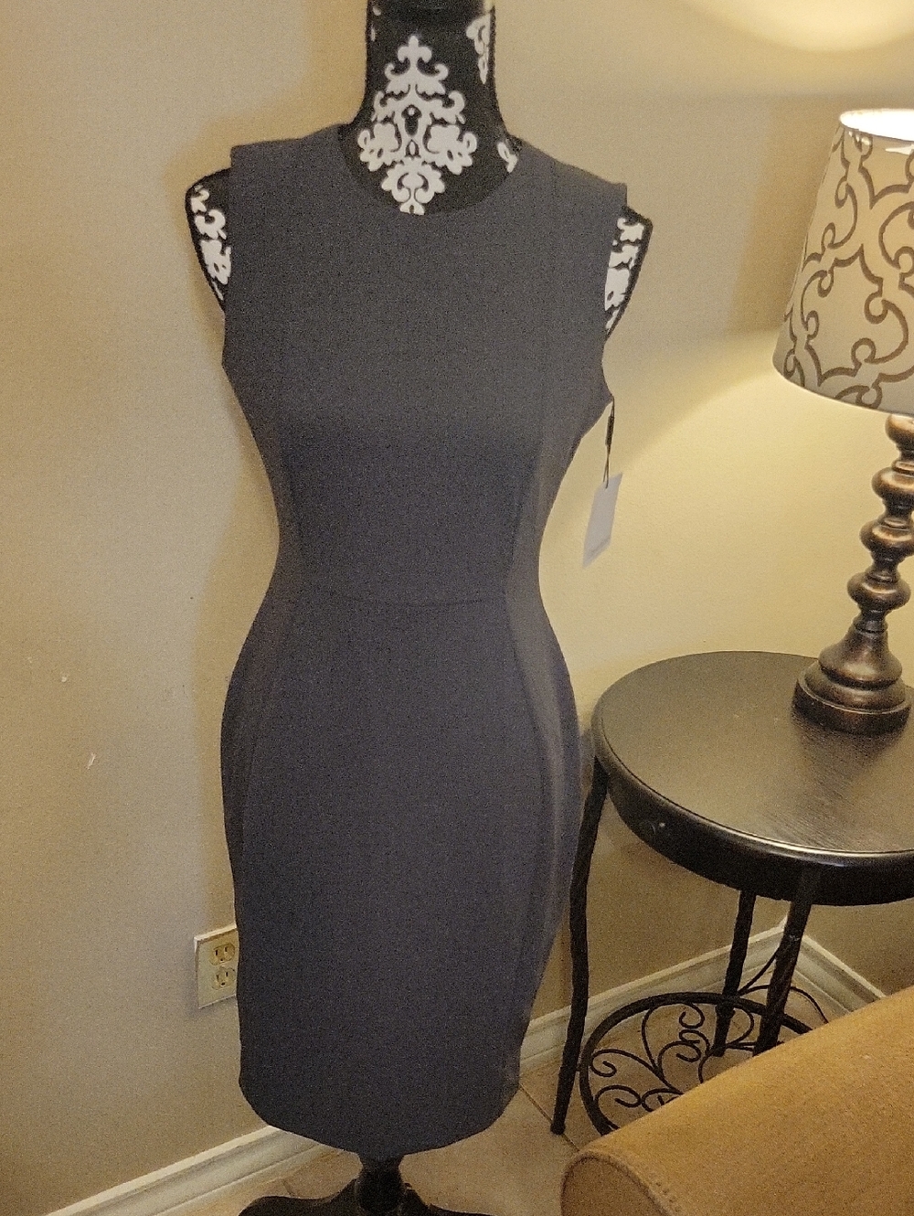 Calvin Klein Sleeveless Sheath Dress - Gray